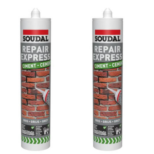 2X GREY Brick Soudal Repair Express Cement Crack Mortar Masonry Filler Grout